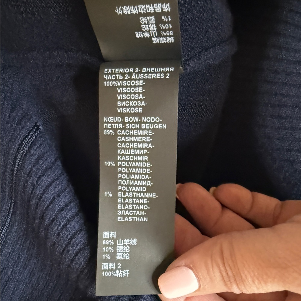 NWT | The Kooples | Knit Sweater with Tie Detail | Navy | Medium - Picture 8 of 13